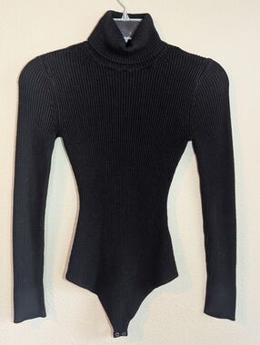 Abercrombie & Fitch Size XS Black Ribbed Turtleneck Bodysuit - Women's Top